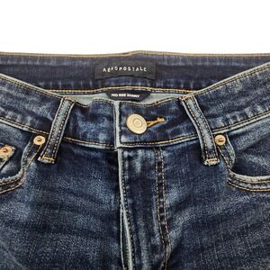 Aéropostale Womens 10 Blue Mid Rise Skinny Stretch Jeans